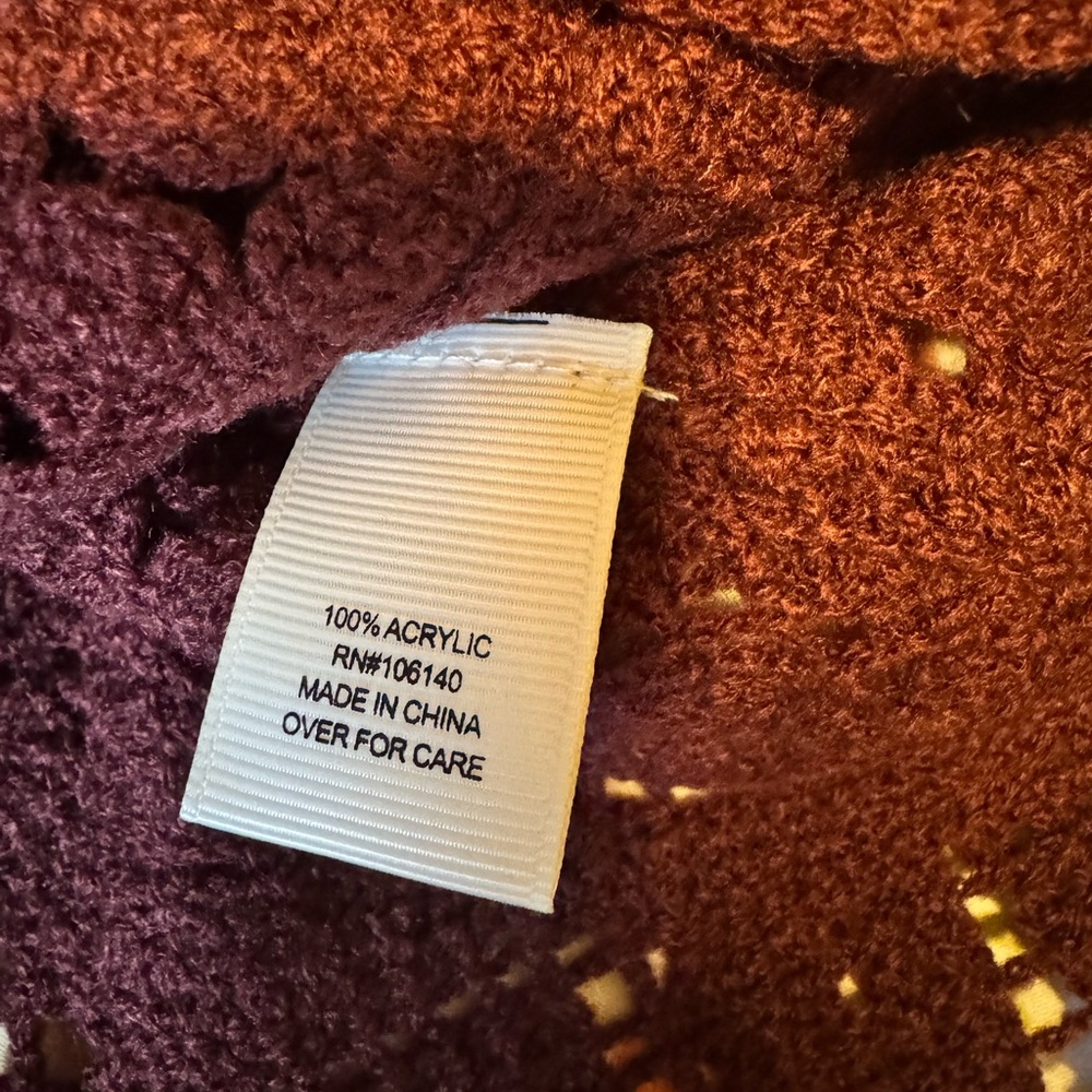 Ultra Pink Burgundy Crochet Sweater - Picture 11 of 11